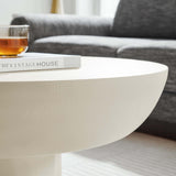 Canopy Round Concrete Coffee Table in White