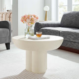 Canopy Round Concrete Coffee Table in White