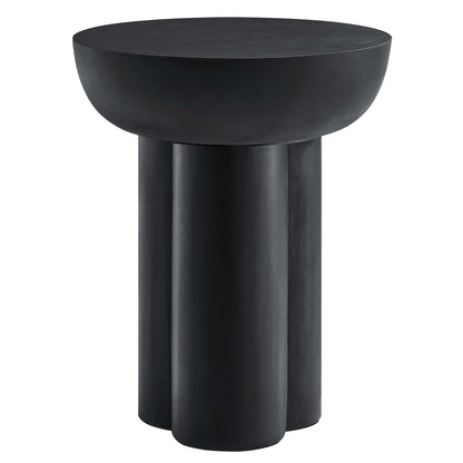 Caspian Round Concrete Side Table by Furniture For America