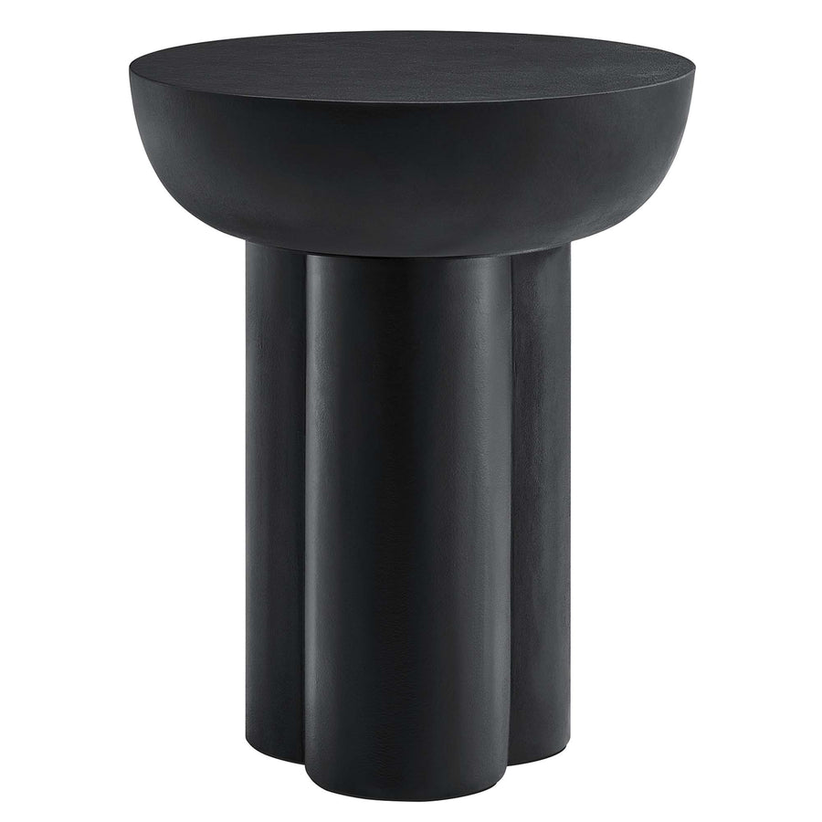 Canopy Round Concrete Side Table in Black