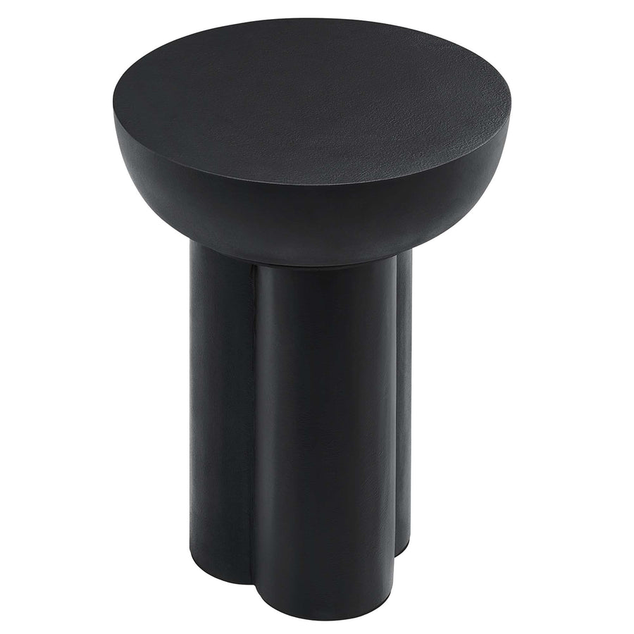 Canopy Round Concrete Side Table in Black
