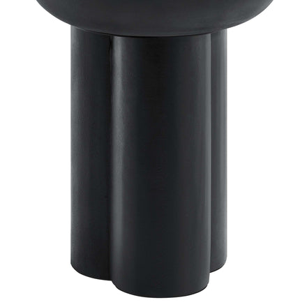 Caspian Round Concrete Side Table in Black