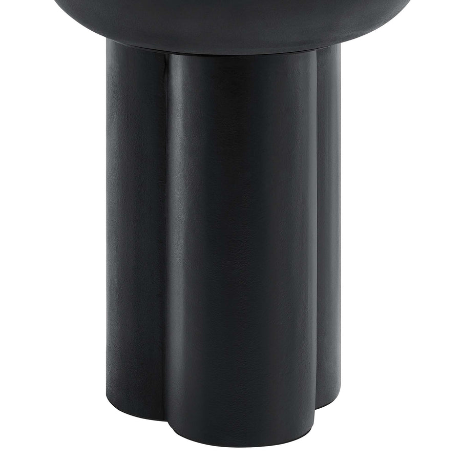 Canopy Round Concrete Side Table in Black