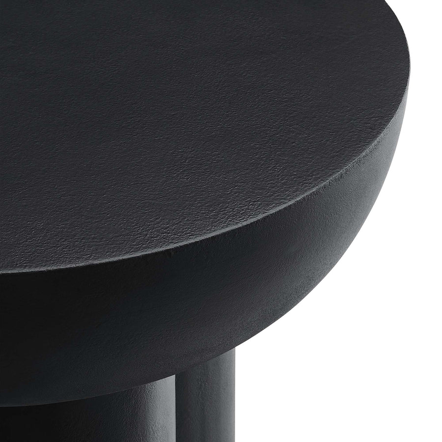 Canopy Round Concrete Side Table in Black