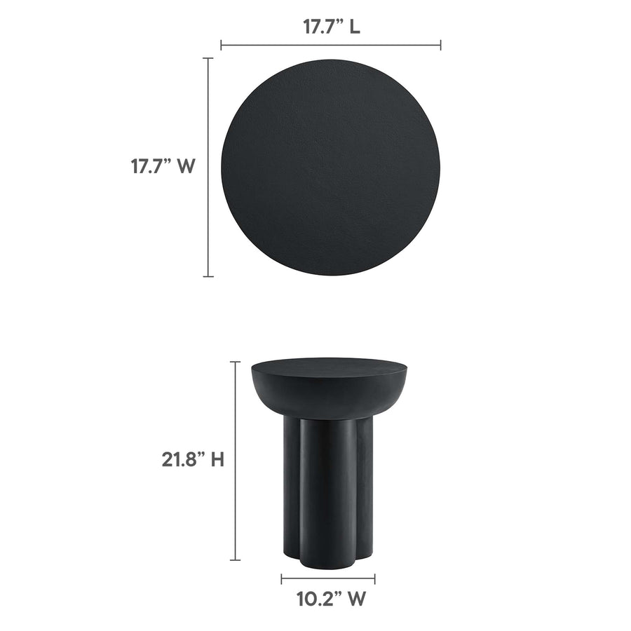 Canopy Round Concrete Side Table in Black