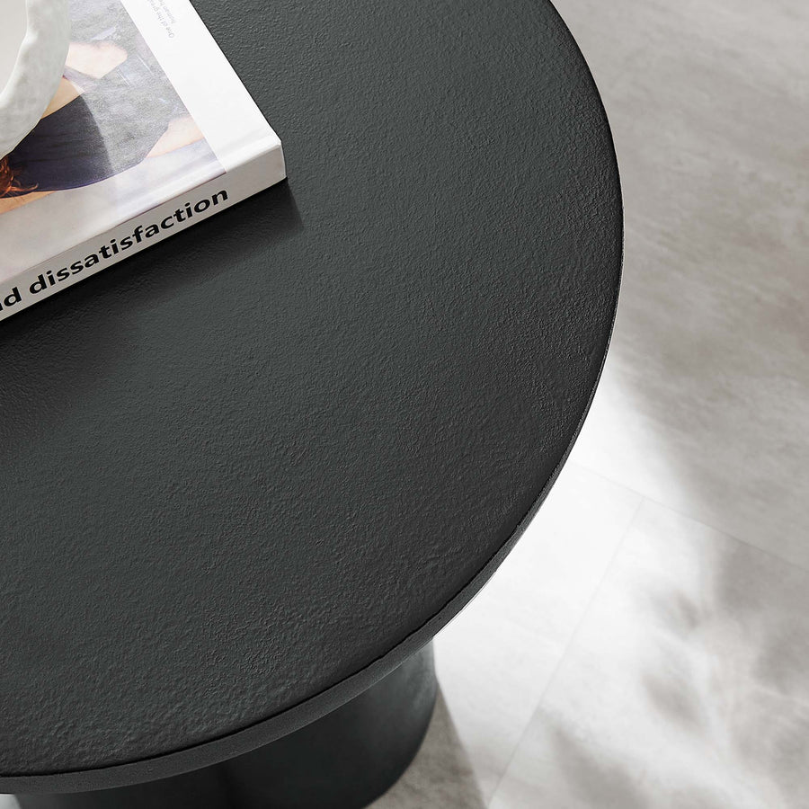 Canopy Round Concrete Side Table in Black
