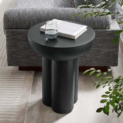 Caspian Round Concrete Side Table by Furniture For America