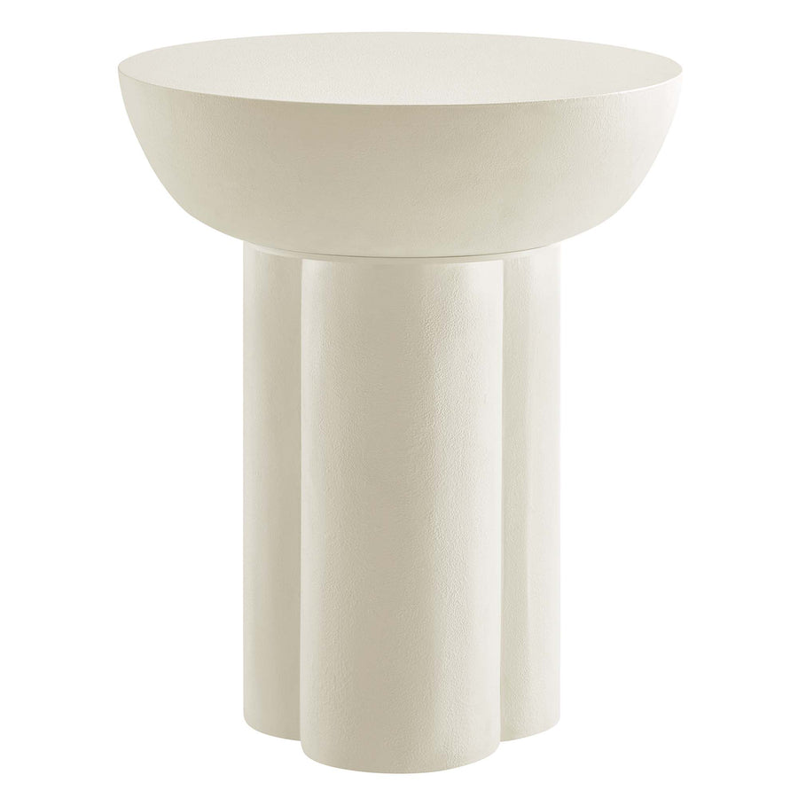 Canopy Round Concrete Side Table in White
