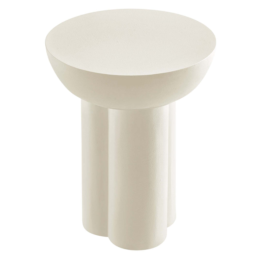 Canopy Round Concrete Side Table in White