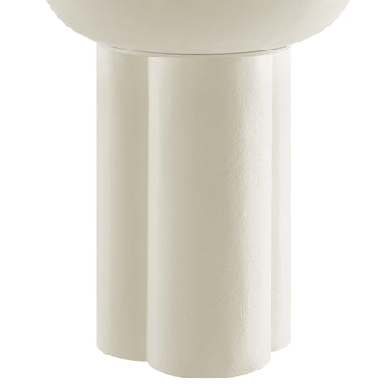Caspian Round Concrete Side Table in White