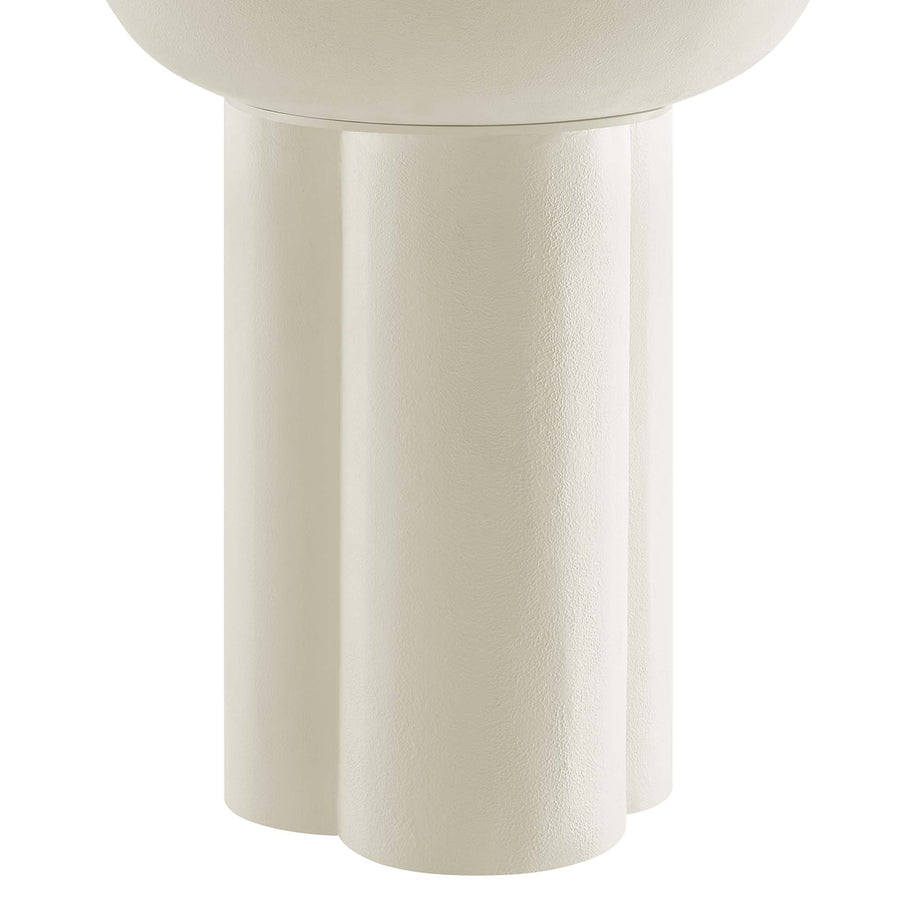 Canopy Round Concrete Side Table in White