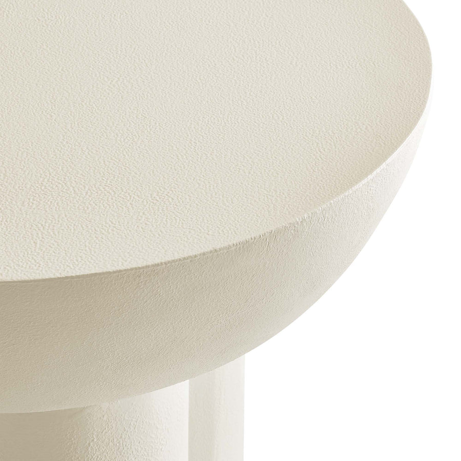 Canopy Round Concrete Side Table in White
