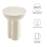 Canopy Round Concrete Side Table in White