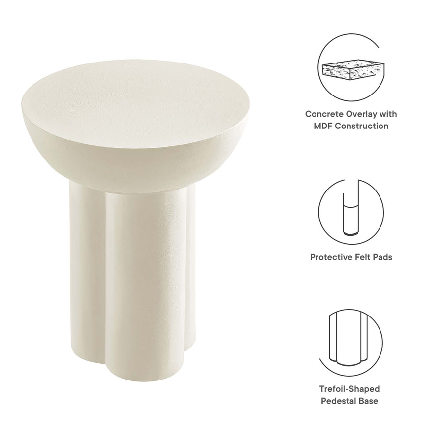 Canopy Round Concrete Side Table in White