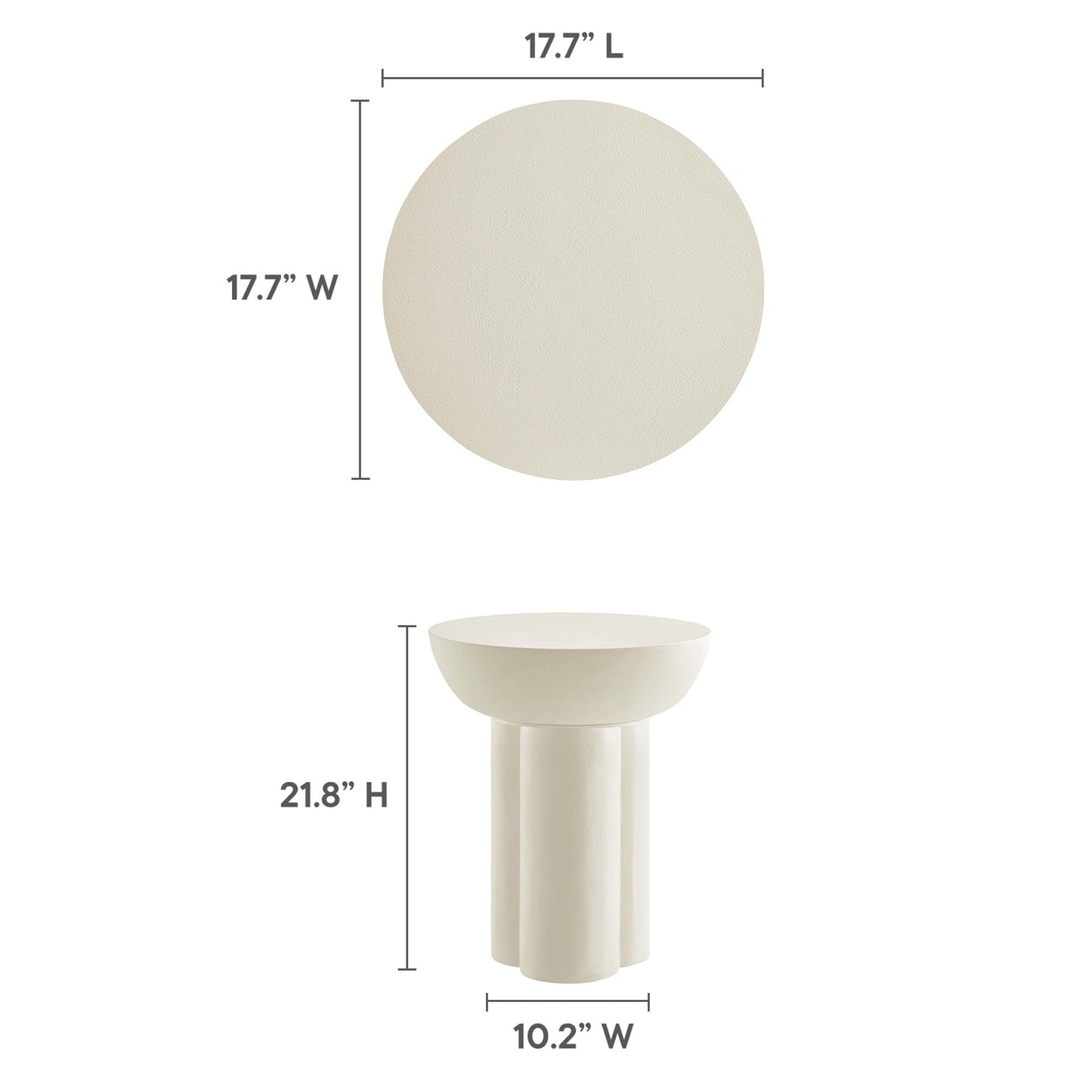 Caspian Round Concrete Side Table by Furniture For America