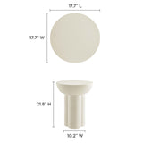 Canopy Round Concrete Side Table in White