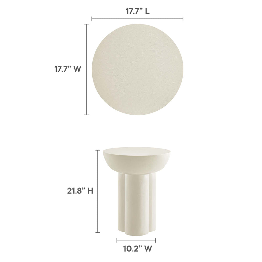 Canopy Round Concrete Side Table in White