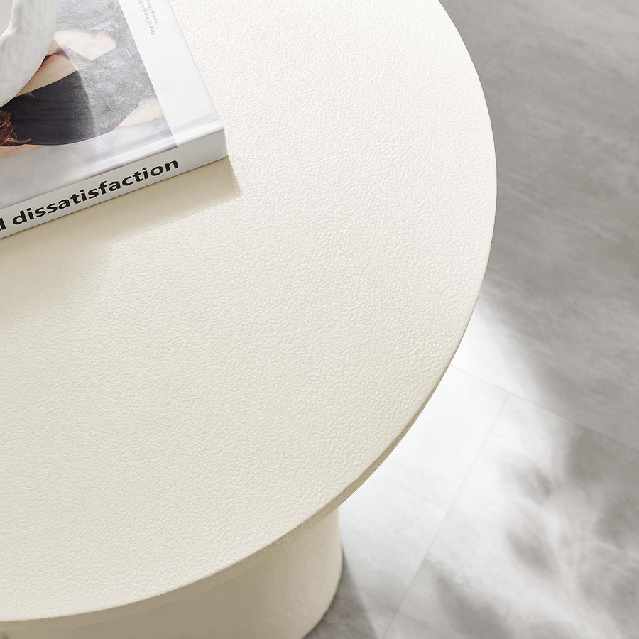 Canopy Round Concrete Side Table in White