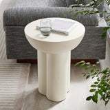 Canopy Round Concrete Side Table in White