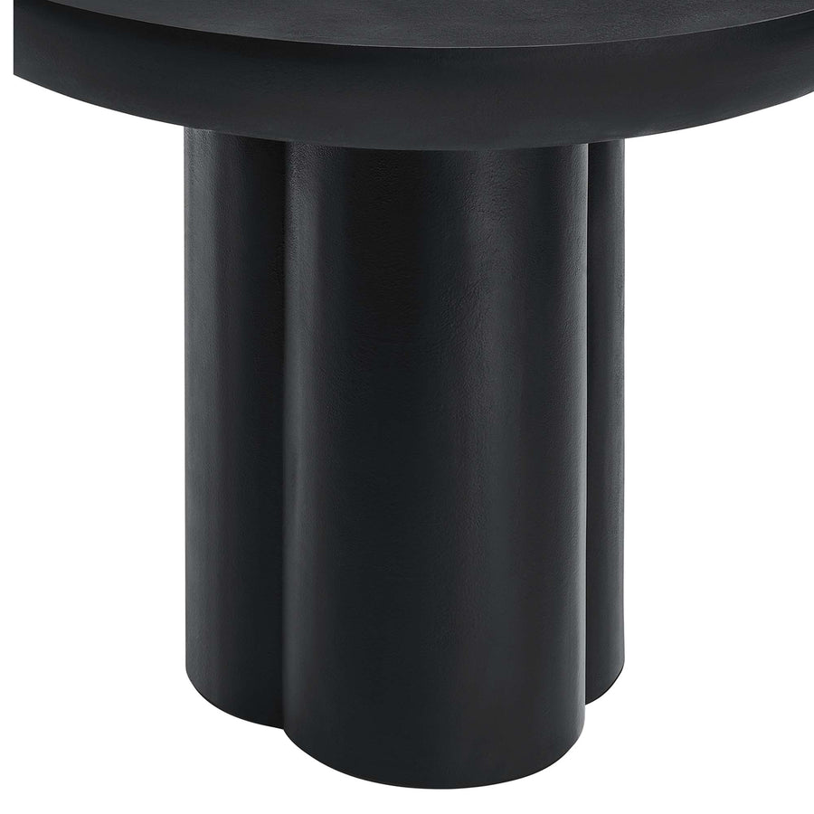 Canopy 40" Round Concrete Dining Table in Black