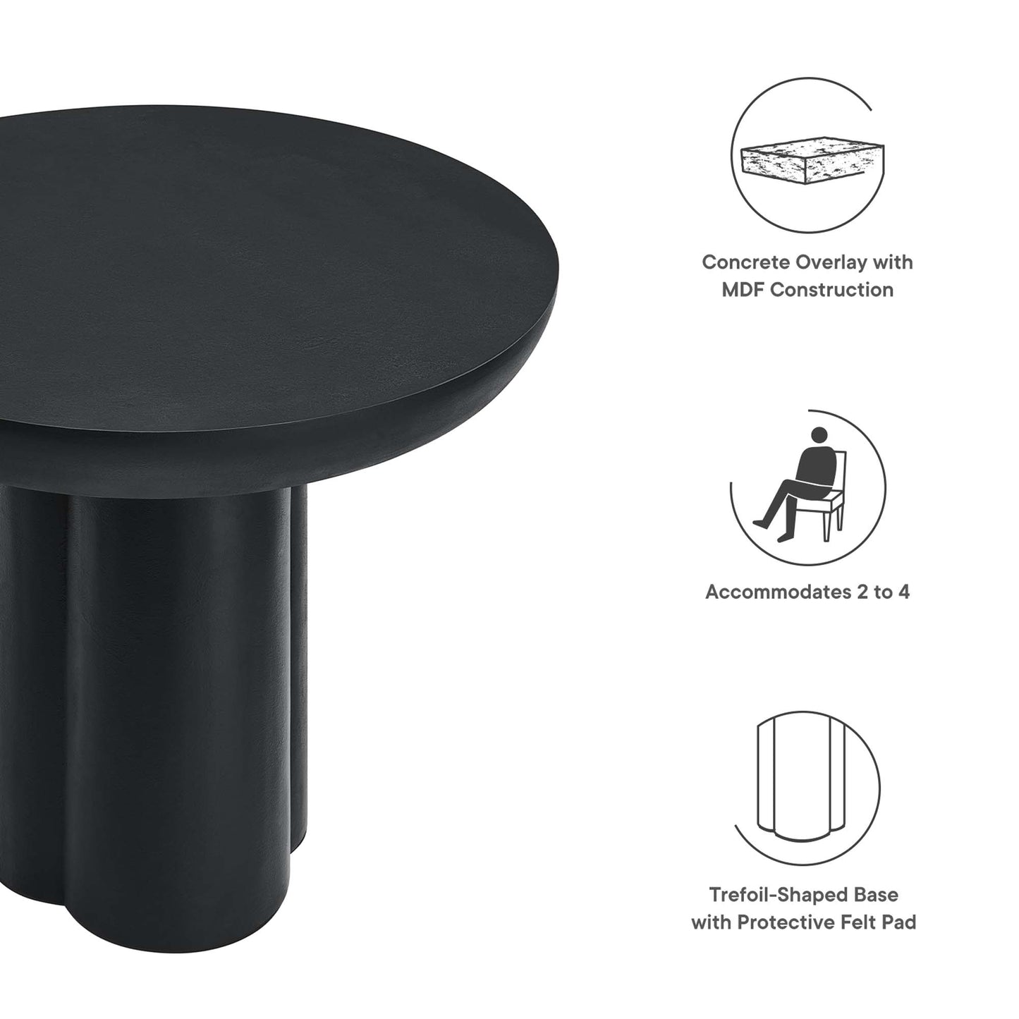 Caspian 40" Round Concrete Dining Table by Furniture For America