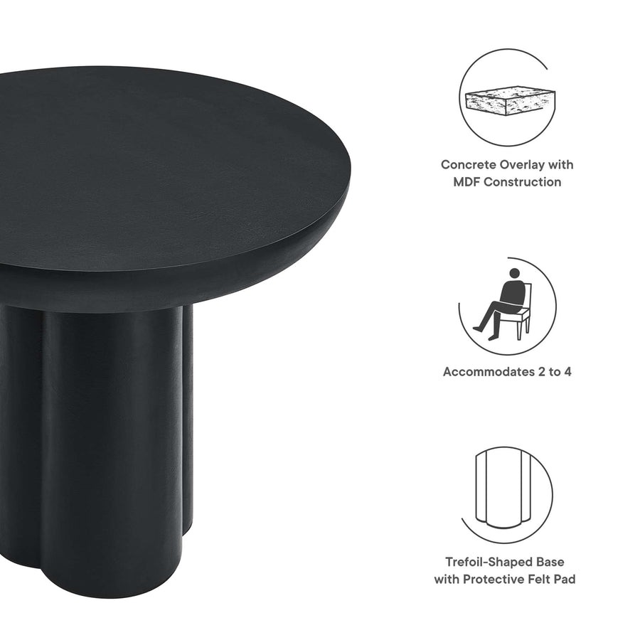 Canopy 40" Round Concrete Dining Table in Black