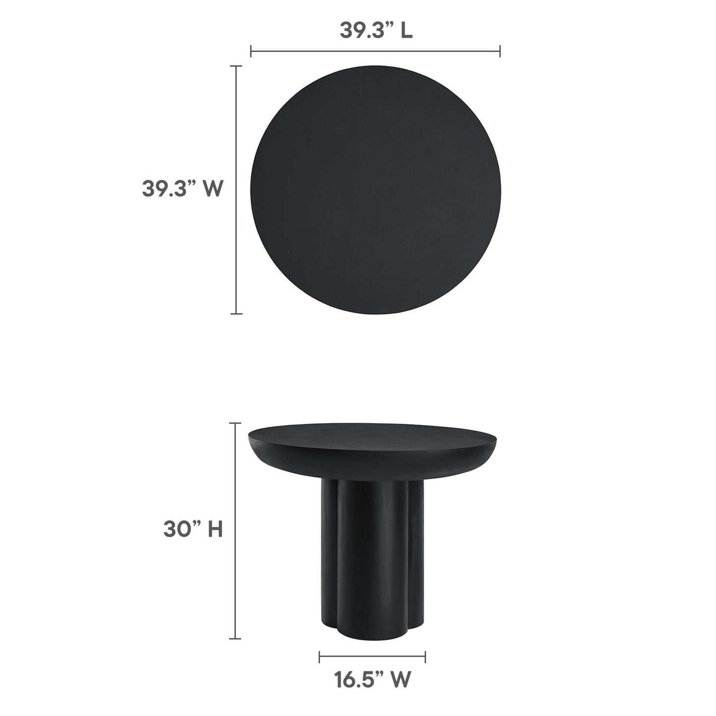 Caspian 40" Round Concrete Dining Table by Furniture For America