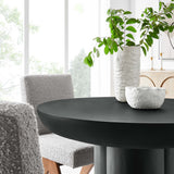 Canopy 40" Round Concrete Dining Table in Black