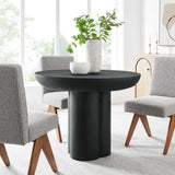 Canopy 40" Round Concrete Dining Table in Black