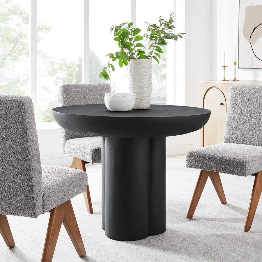 Canopy 40" Round Concrete Dining Table in Black