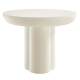 Canopy 40" Round Concrete Dining Table in White