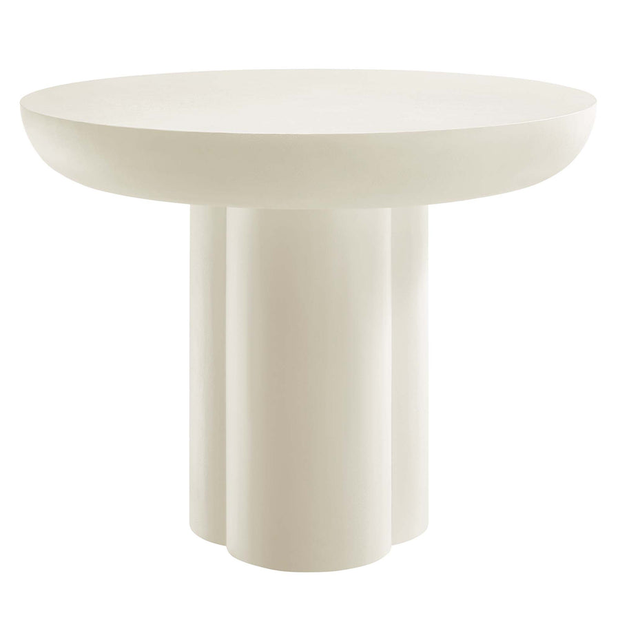Canopy 40" Round Concrete Dining Table in White