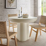 Canopy 40" Round Concrete Dining Table in White