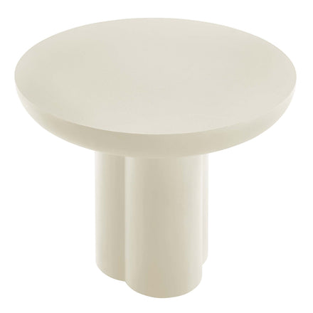 Caspian 40" Round Concrete Dining Table in White