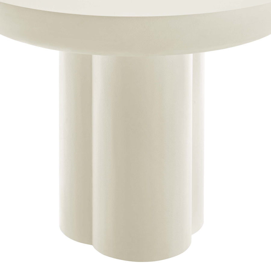 Canopy 40" Round Concrete Dining Table in White