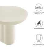 Canopy 40" Round Concrete Dining Table in White