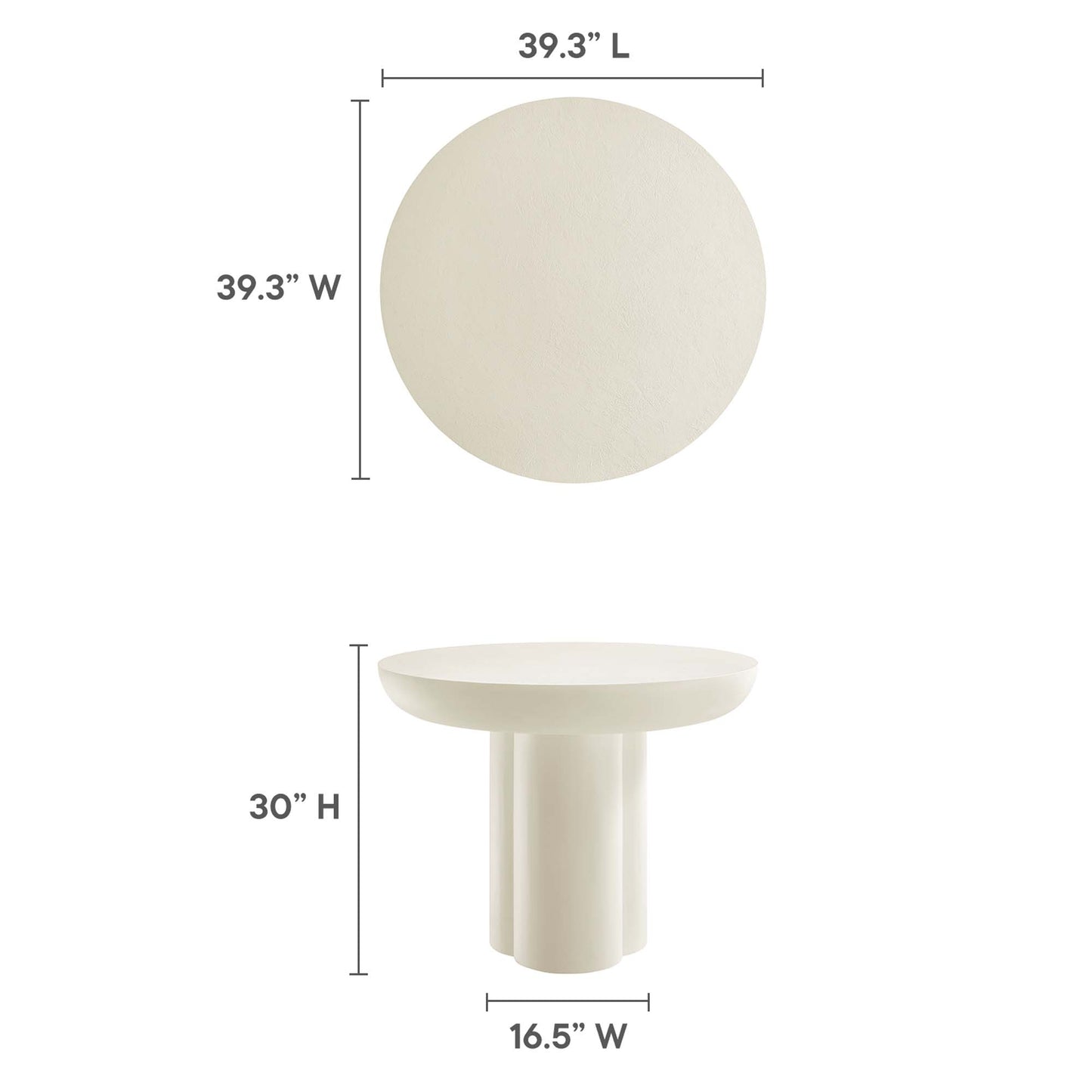 Caspian 40" Round Concrete Dining Table by Furniture For America