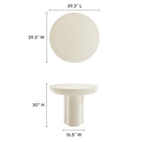 Canopy 40" Round Concrete Dining Table in White