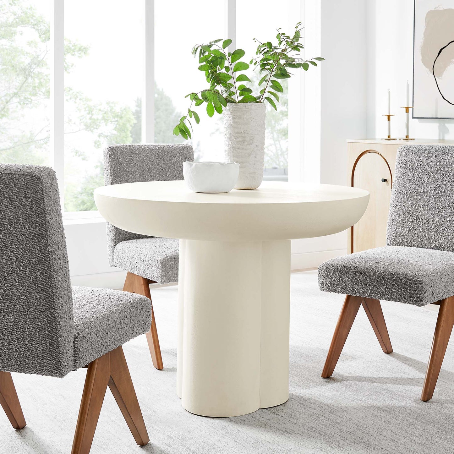 Caspian 40" Round Concrete Dining Table by Furniture For America