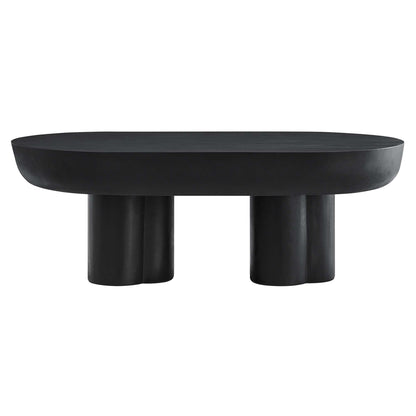 Caspian Oval Concrete Coffee Table by Furniture For America