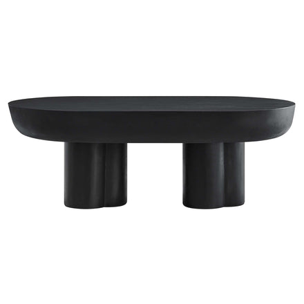 Caspian Oval Concrete Coffee Table in Black