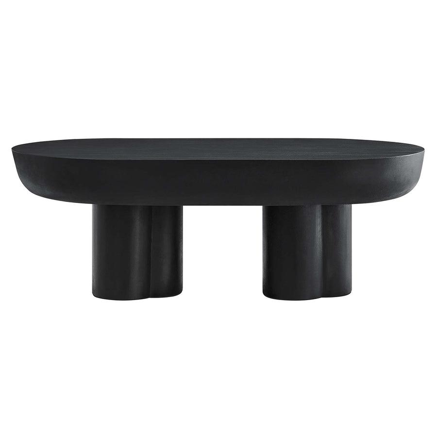 Canopy Oval Concrete Coffee Table in Black