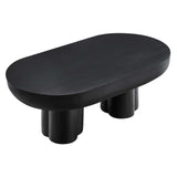 Canopy Oval Concrete Coffee Table in Black