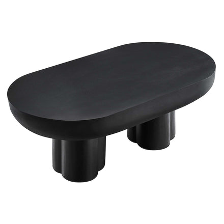 Caspian Oval Concrete Coffee Table in Black