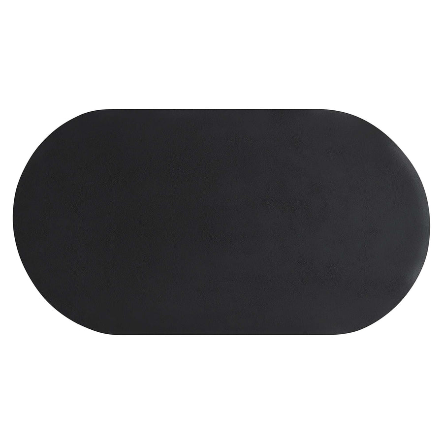 Canopy Oval Concrete Coffee Table in Black