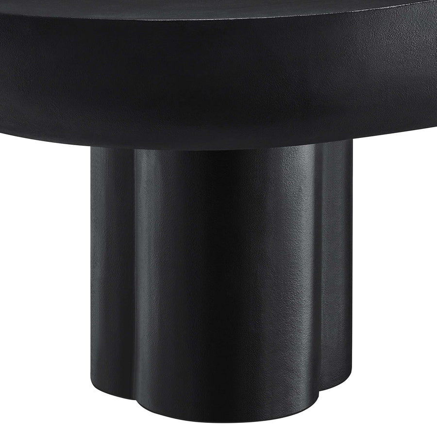 Canopy Oval Concrete Coffee Table in Black