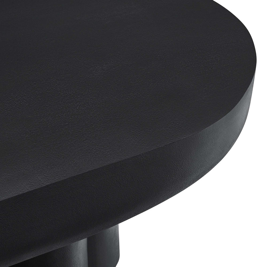 Canopy Oval Concrete Coffee Table in Black