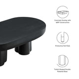 Canopy Oval Concrete Coffee Table in Black