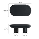 Canopy Oval Concrete Coffee Table in Black