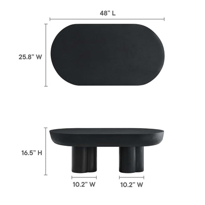 Caspian Oval Concrete Coffee Table by Furniture For America